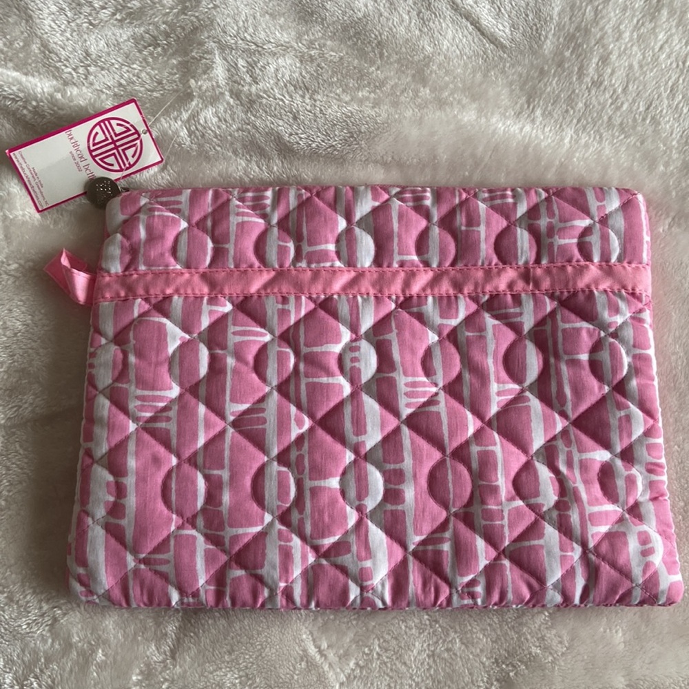 Bamboo Baby Pink Quilted Zipper Bag